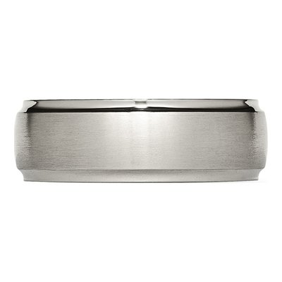 Titanium 8mm Ridged Edge Comfort-Fit Wedding Band – view 4