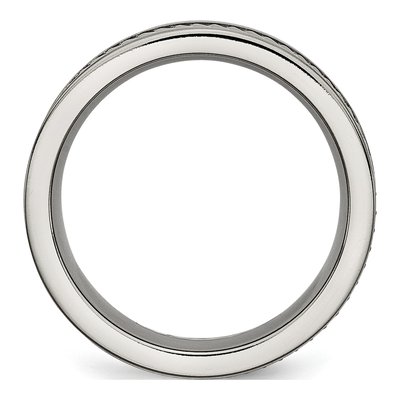 Titanium 8mm Sawtooth Flat Wedding Band – view 3