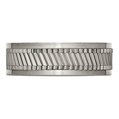 Titanium 8mm Sawtooth Flat Wedding Band – view 4