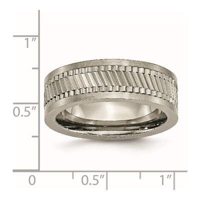 Titanium 8mm Sawtooth Flat Wedding Band – view 7