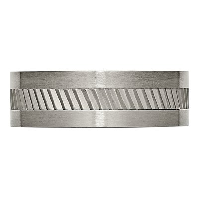 Titanium 8mm Sawtooth Wedding Band – view 4
