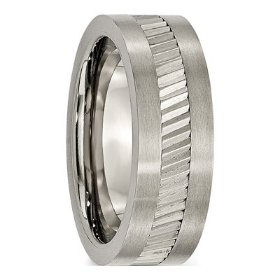 Titanium 8mm Sawtooth Wedding Band – view 5