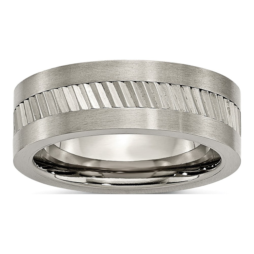 Titanium 8mm Sawtooth Wedding Band