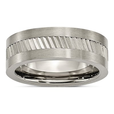 Titanium 8mm Sawtooth Wedding Band