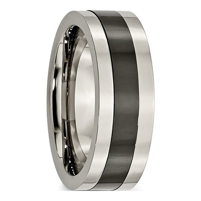 Titanium 8mm Black Ceramic Wedding Band – view 5