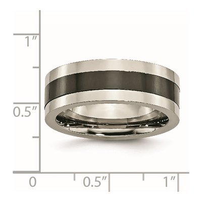 Titanium 8mm Black Ceramic Wedding Band – view 7