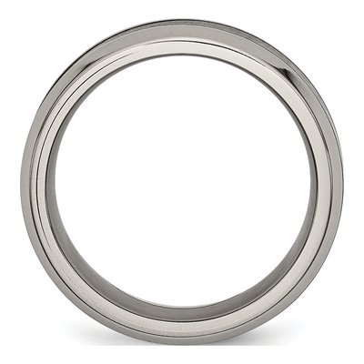Titanium 8mm Black Ceramic Beveled Comfort-Fit Wedding Band – view 4