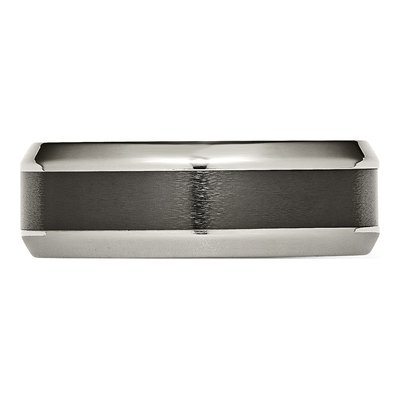 Titanium 8mm Black Ceramic Beveled Comfort-Fit Wedding Band – view 5