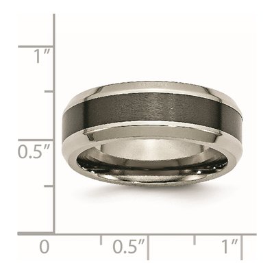 Titanium 8mm Black Ceramic Beveled Comfort-Fit Wedding Band – view 8
