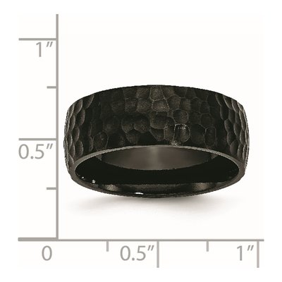 Black Titanium 8mm Hammered Wedding Band – view 8