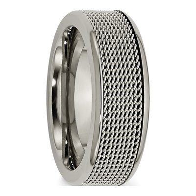 Titanium 8mm Mesh Wedding Band – view 5