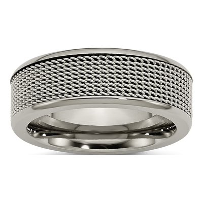 Titanium 8mm Mesh Wedding Band