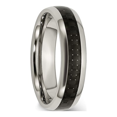 Titanium 6mm Black Carbon Fiber Comfort-Fit Wedding Band – view 5