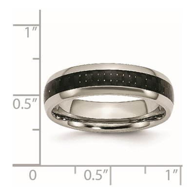Titanium 6mm Black Carbon Fiber Comfort-Fit Wedding Band – view 7