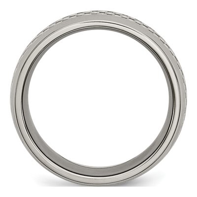 Titanium 8mm Grey Carbon Fiber Wedding Band – view 4
