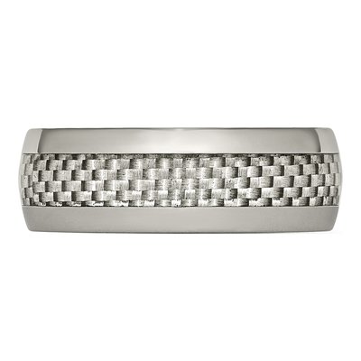 Titanium 8mm Grey Carbon Fiber Wedding Band – view 5
