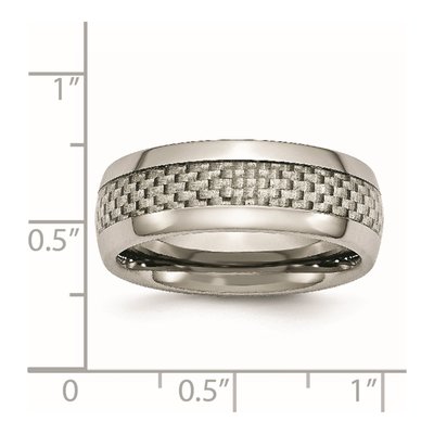Titanium 8mm Grey Carbon Fiber Wedding Band – view 8