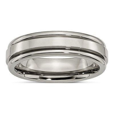 Titanium 6mm Grooved Wedding Band