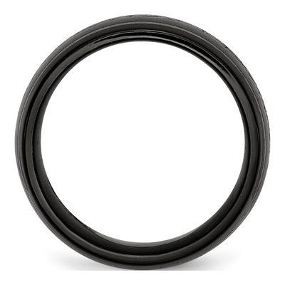 Titanium 10mm Black Domed Wedding Band – view 3