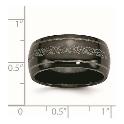 Titanium 10mm Black Domed Wedding Band – view 7