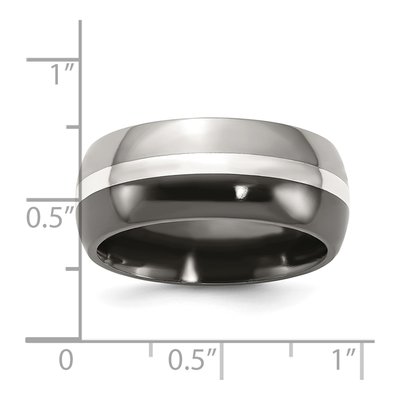 Titanium & Sterling Silver 9mm Inlay Wedding Band – view 6