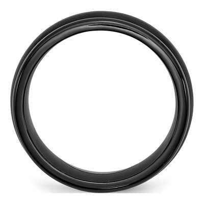 Titanium 8mm Black Domed Wedding Band – view 3