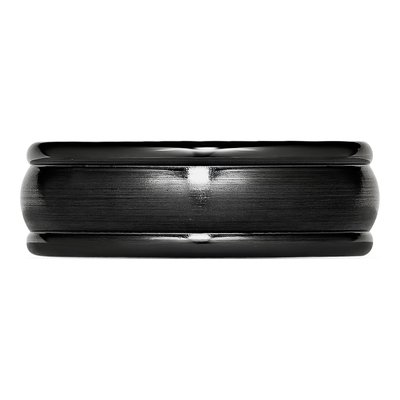 Titanium 8mm Black Domed Wedding Band – view 4