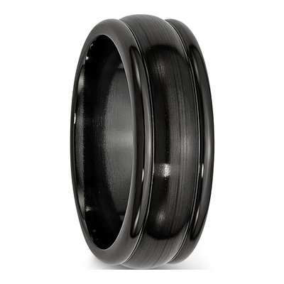Titanium 8mm Black Domed Wedding Band – view 5