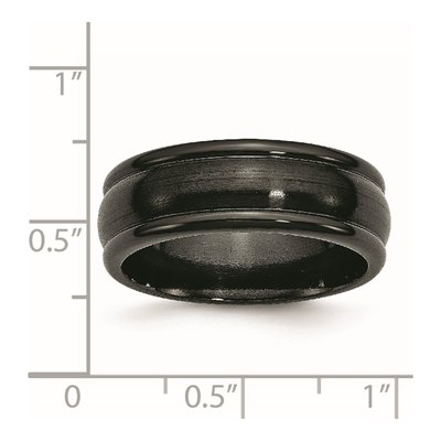 Titanium 8mm Black Domed Wedding Band – view 7