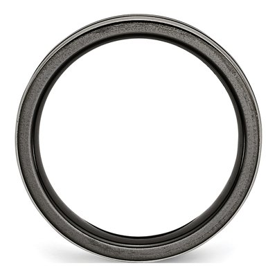 Titanium 6mm Black Grooved Wedding Band – view 3