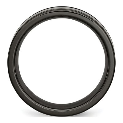 Titanium 8mm Black Blue Anodized Comfort-Fit Wedding Band – view 4