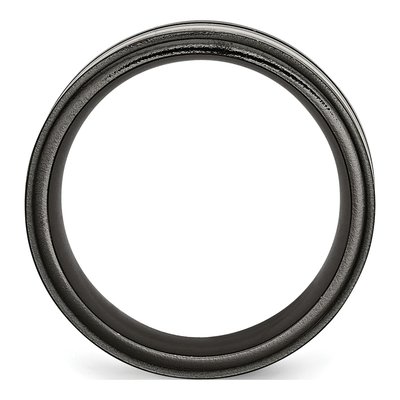Titanium & Sterling Silver 10mm Black Blue Wedding Band – view 3