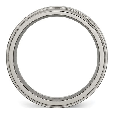 Titanium 8mm Grooved Comfort-Fit Wedding Band – view 3