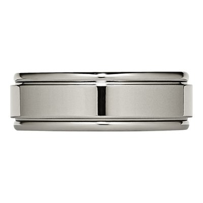 Titanium 8mm Grooved Comfort-Fit Wedding Band – view 4