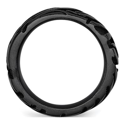 Titanium 7.5mm Black Domed Wedding Band – view 3