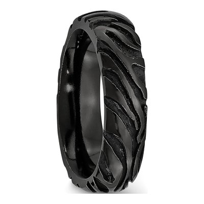 Titanium 7.5mm Black Domed Wedding Band – view 5