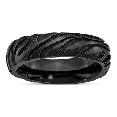 Titanium 7.5mm Black Domed Wedding Band