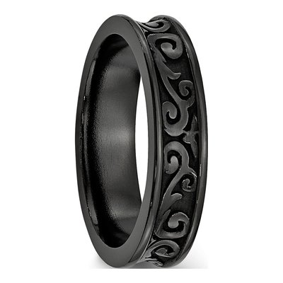Titanium 5.5mm Black Concave Wedding Band – view 7