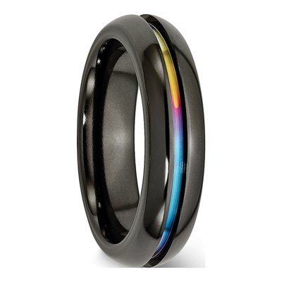 Titanium 6mm Rainbow Anodized Wedding Band – view 5