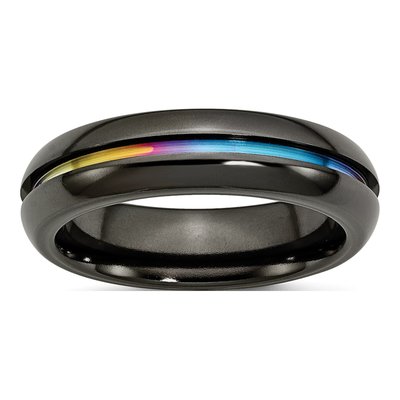 Titanium 6mm Rainbow Anodized Wedding Band
