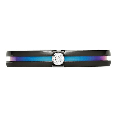 Titanium 1/10 ct tw Diamond Wedding Band – view 5