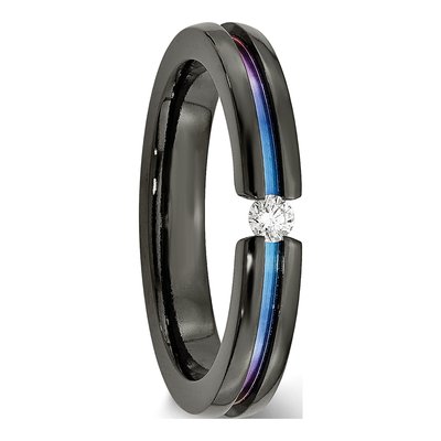 Titanium 1/10 ct tw Diamond Wedding Band – view 6