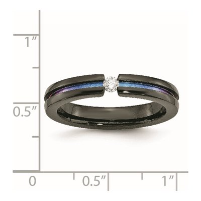 Titanium 1/10 ct tw Diamond Wedding Band – view 8