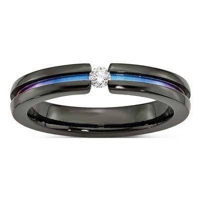 Titanium 1/10 ct tw Diamond Wedding Band