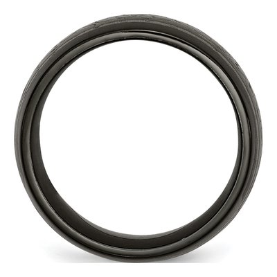 Men's Black Titanium 10mm Domed Wedding Band – view 3
