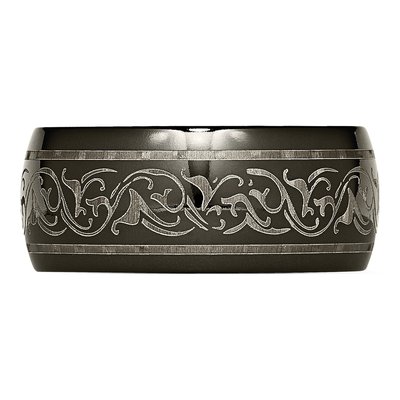 Men's Black Titanium 10mm Domed Wedding Band – view 4