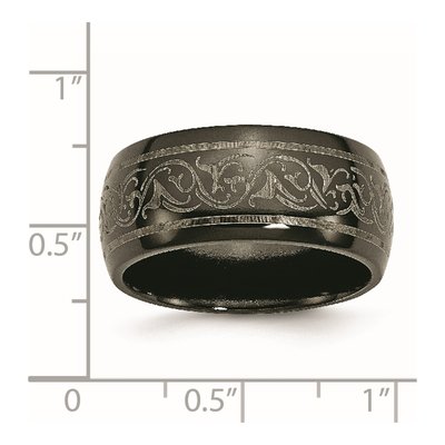 Men's Black Titanium 10mm Domed Wedding Band – view 7
