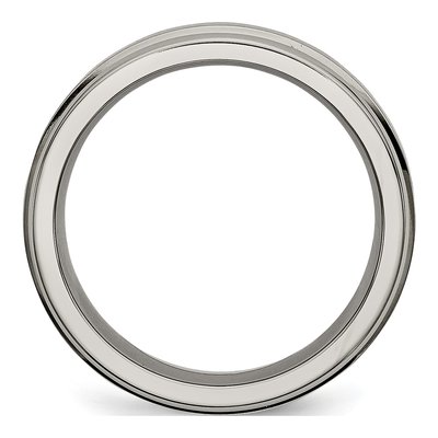 Titanium 6mm Grooved Comfort-Fit Wedding Band – view 3