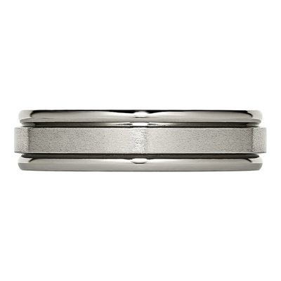 Titanium 6mm Grooved Comfort-Fit Wedding Band – view 4
