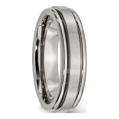Titanium 6mm Grooved Comfort-Fit Wedding Band – view 5